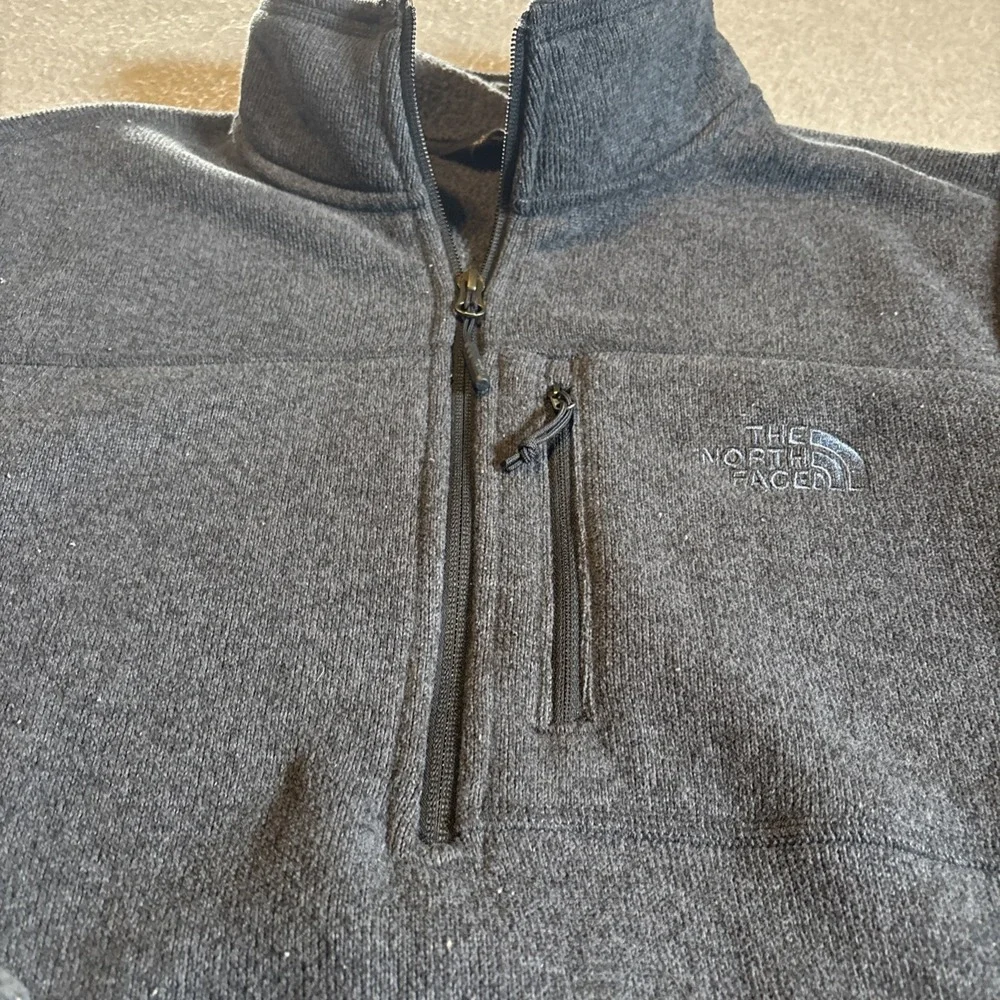 Mens Quarter Zip Pullover Fleece North Face Mens Sz L Blue Very‎ Good Cond.